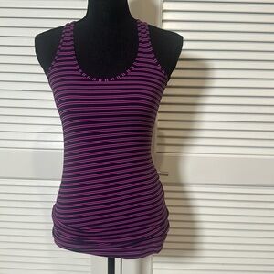 Lululemon Striped Black Pink/Purple Tank Top – Estimated Size 6-8